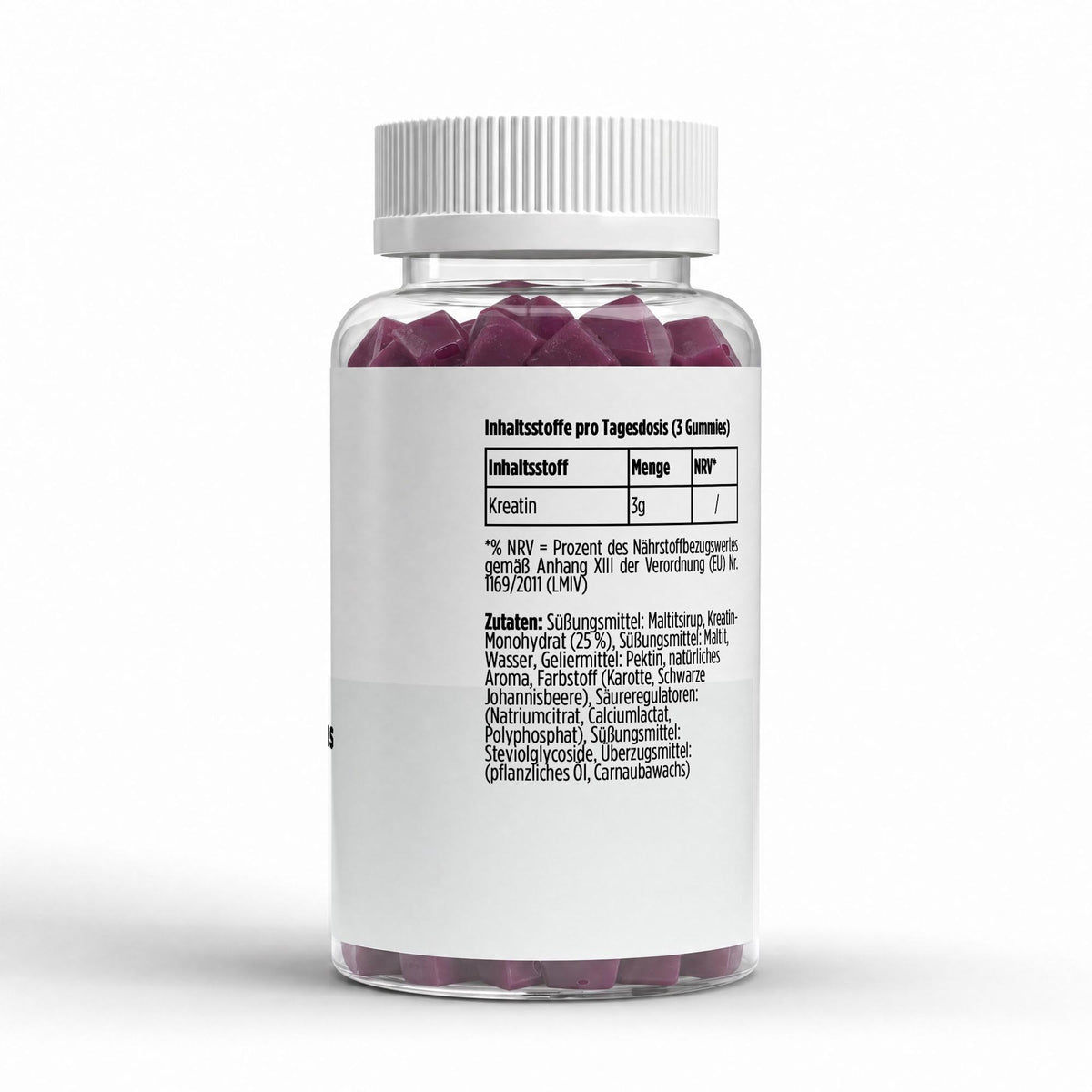 SMASH creatine gummies jar, side label
