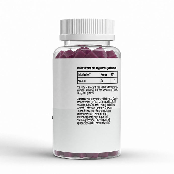 SMASH creatine gummies jar, side label