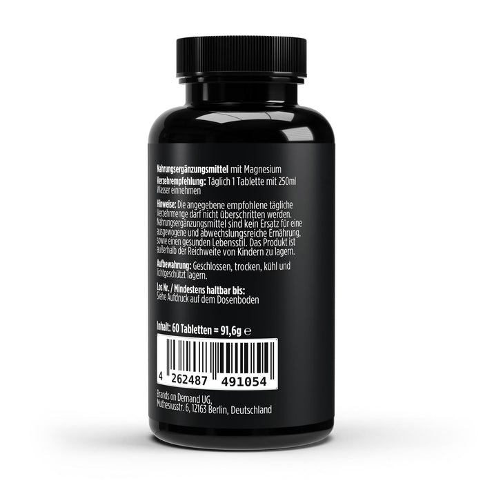 TIE BREAK magnesium jar, back label